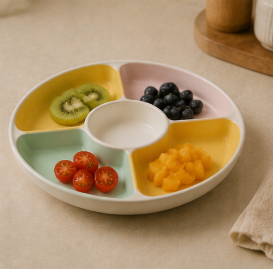 Colorful Compartmentalized Dining Plate